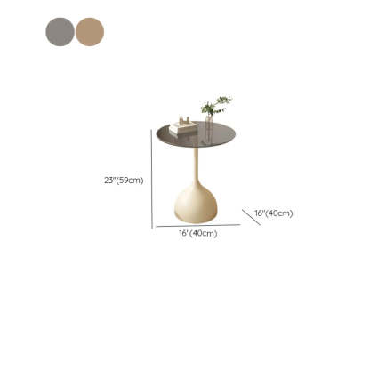 Glass Top Circular Pedestal Side Table