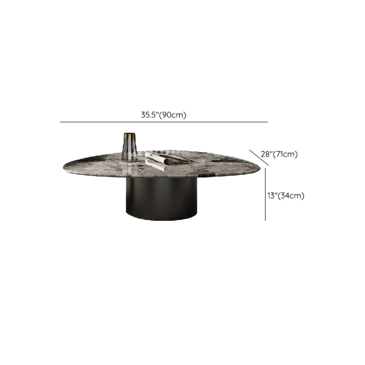 Gray Marble Triangle Stainless Steel Base Coffee Table