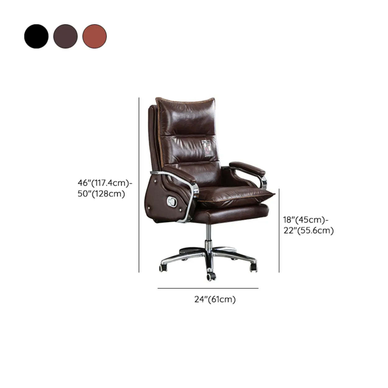 Adjustable Leather Swivel Recliner Office Chair