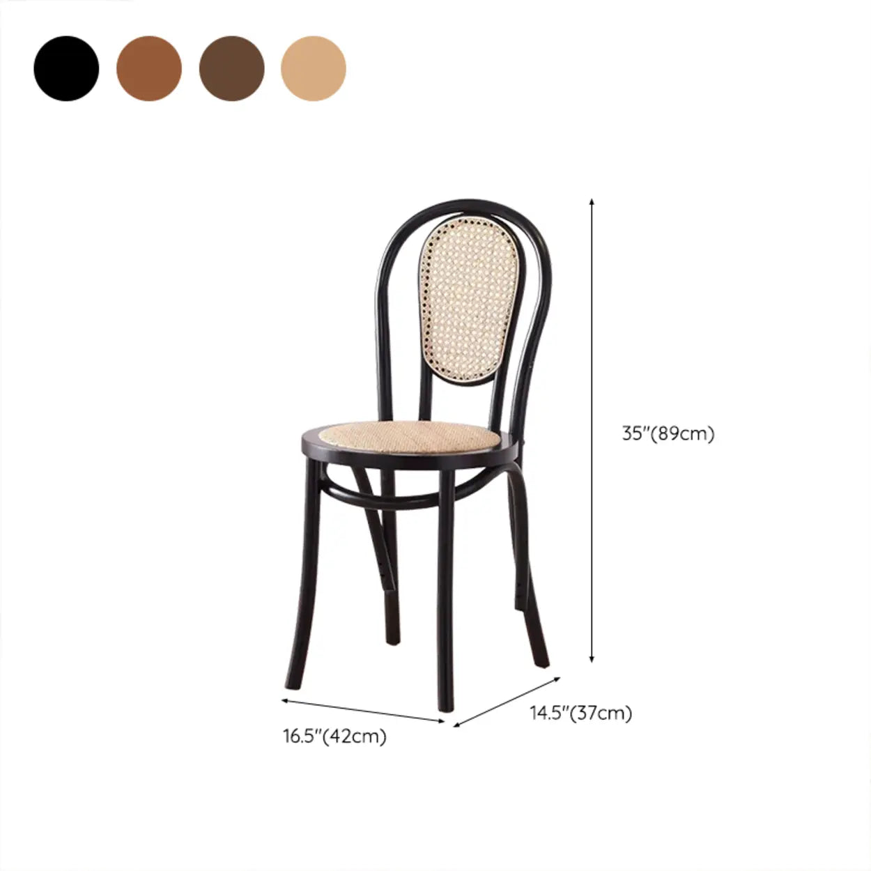 Natural Windsor-Back Wood Woven Dining Chair