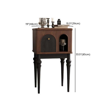Vintage Brown High Leg Arch Door Nightstand