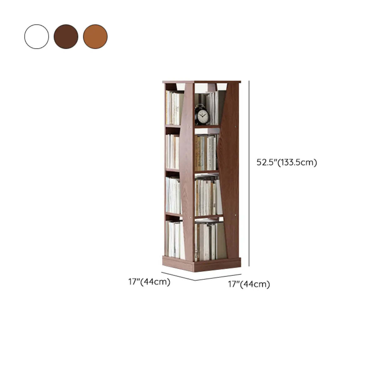 Simple Square Wood Open-Back Tall Bookcase