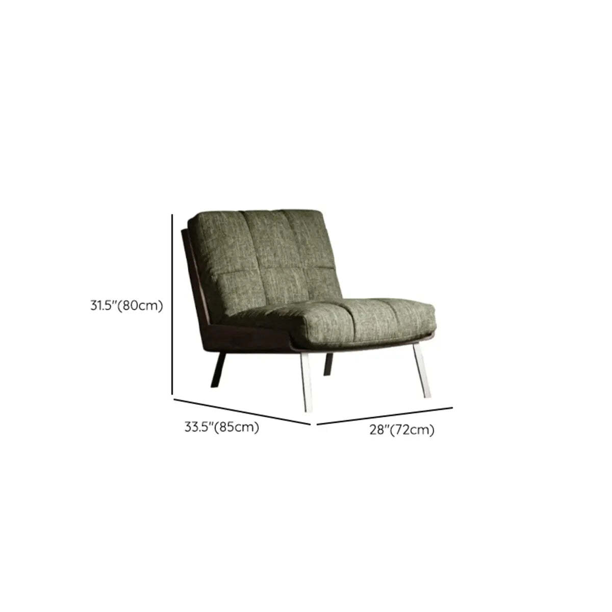Ergonomic Green Flared Arm Lounge Chair