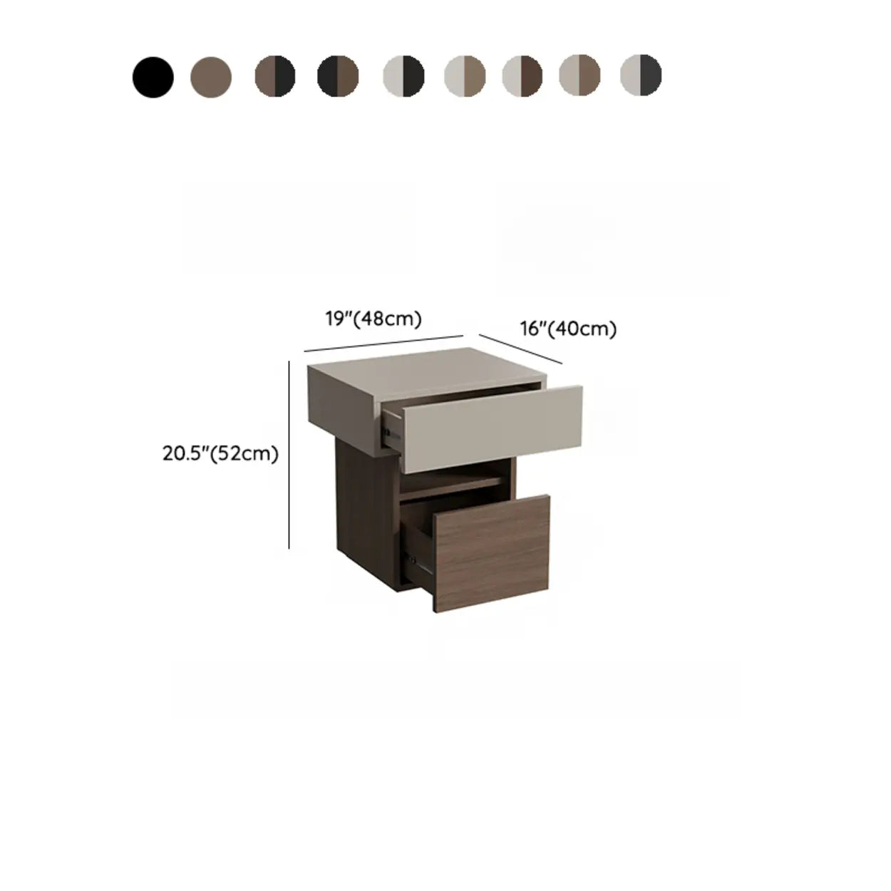 Modern Wood Nightstand with Drawer and Shelf