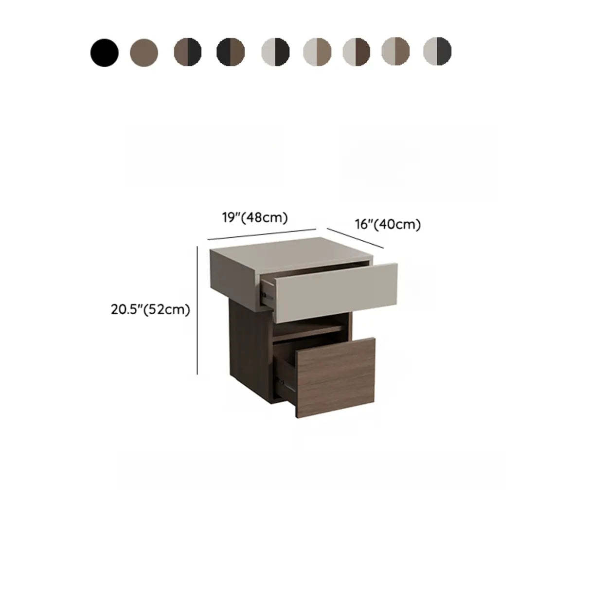 Modern Wood Nightstand with Drawer and Shelf