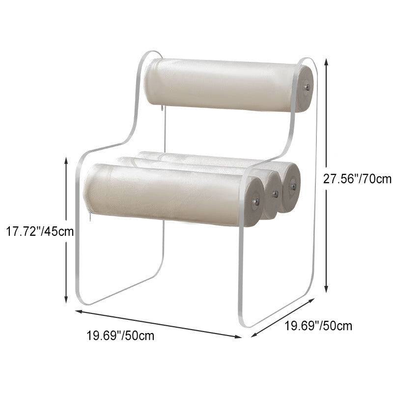 Contemporary Cylinder Acrylic Fabric Armless Chair