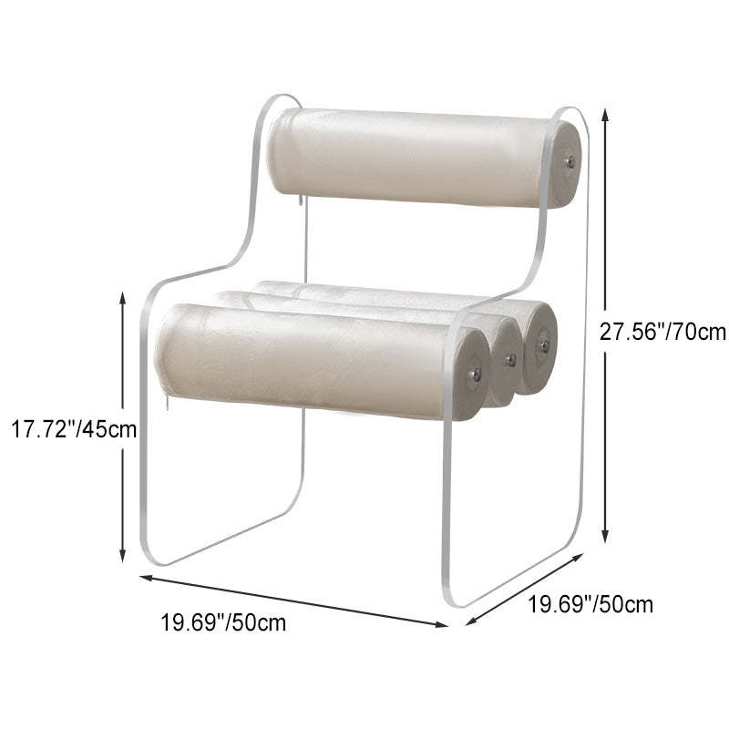 Contemporary Cylinder Acrylic Fabric Armless Chair