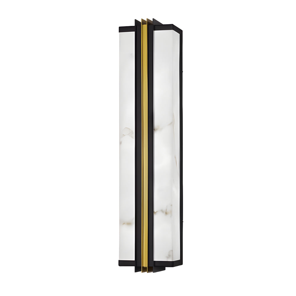 Modern Black LED Indoor/Outdoor Wall Lights with Resin Marble Shade-Lighom