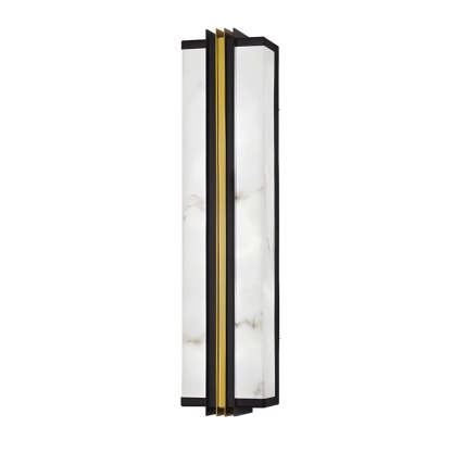 Modern Black LED Indoor/Outdoor Wall Lights with Resin Marble Shade-Lighom