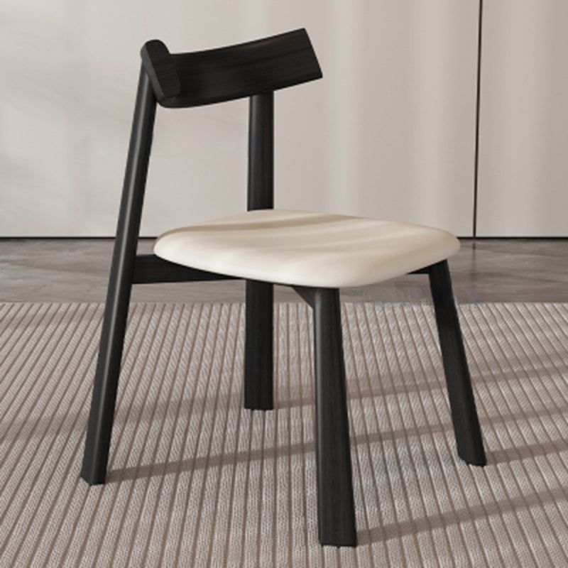 Minimalist Rectangular Wood Leather Chair