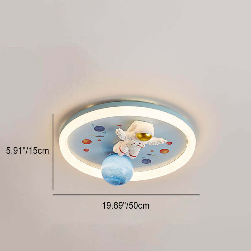 Cartoon Resin Astronaut Acrylic LED Flush Ceiling Light
