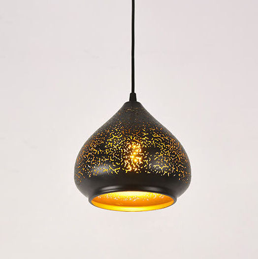 Vintage Etched Metal Dome Pendant Light