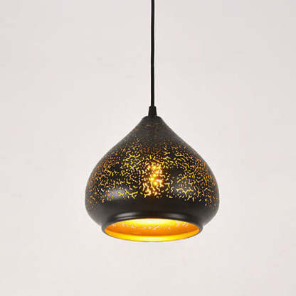 Vintage Etched Metal Dome Pendant Light