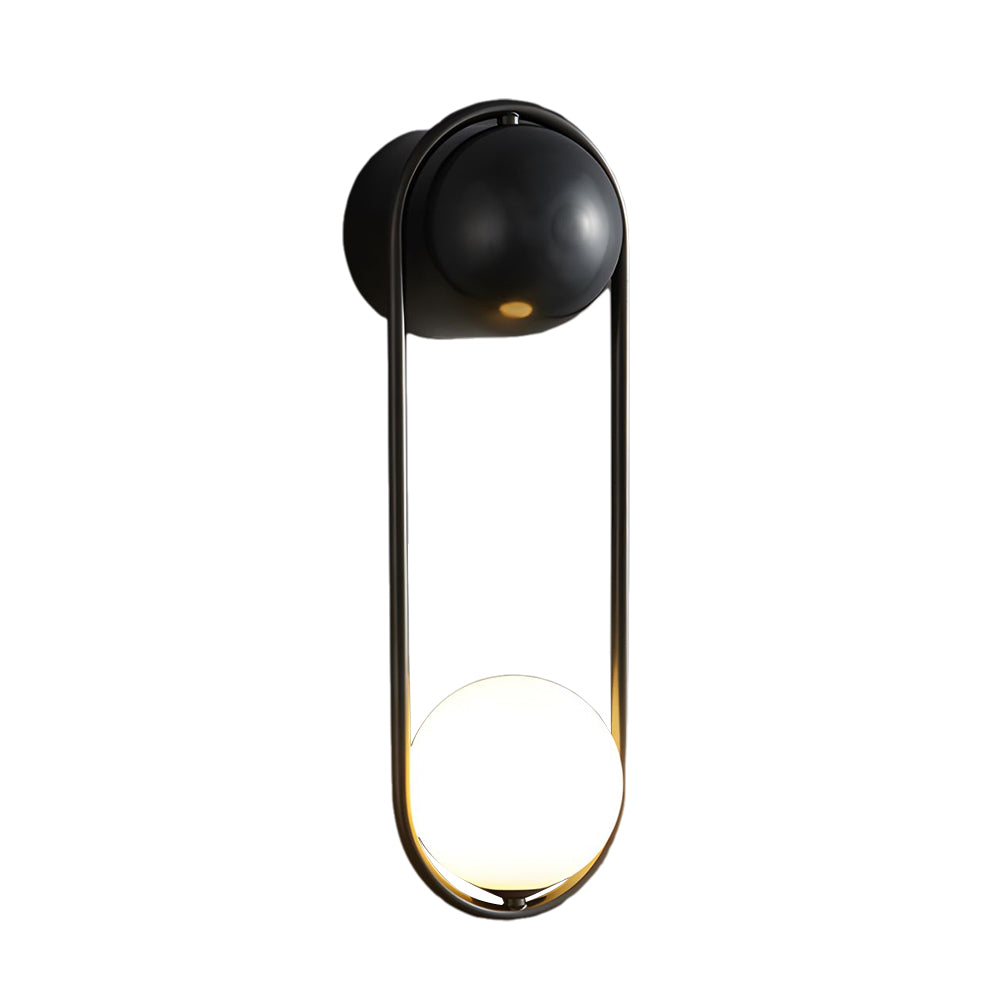 Mila Wall Sconce 1-light Glass Globe Wall Light - Gold/Black-Lighom