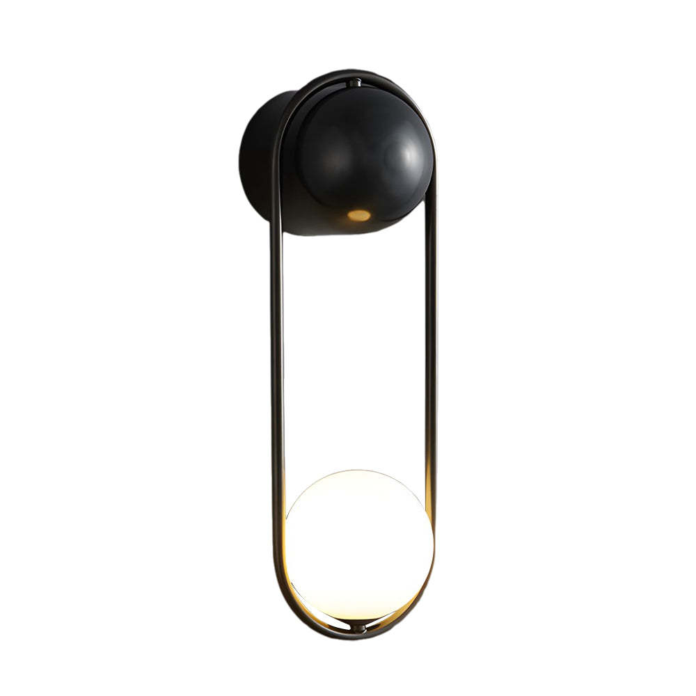 Mila Wall Sconce 1-light Glass Globe Wall Light - Gold/Black-Lighom