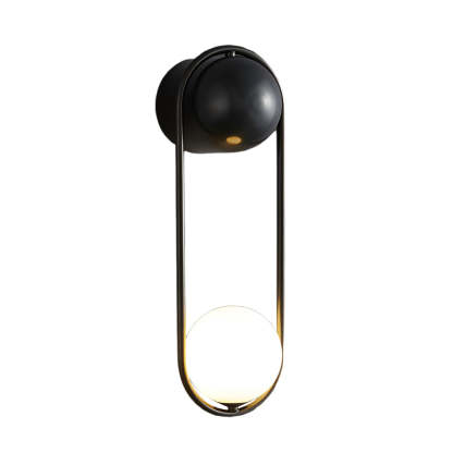 Mila Wall Sconce 1-light Glass Globe Wall Light - Gold/Black-Lighom