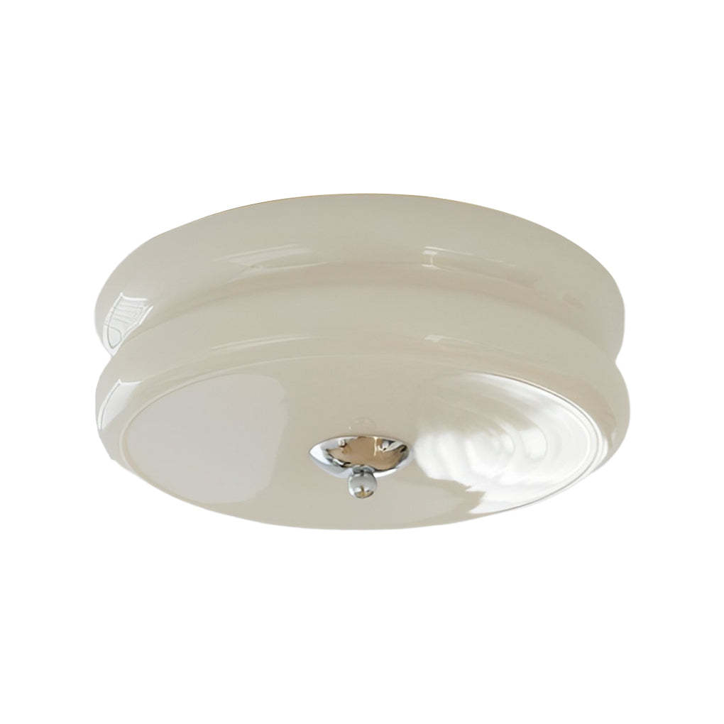 Round Glass Drum Dimmable LED Nordic Ceiling Fixture