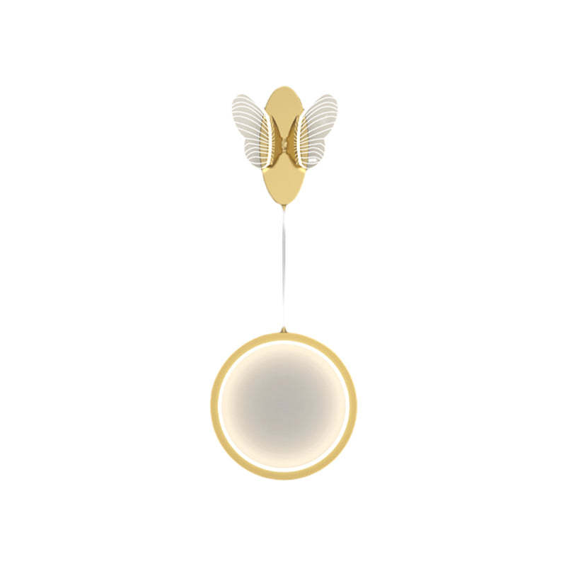 Oval Round Butterflies Three Step Dimming Modern LED Wall Lights Fixture-Lighom