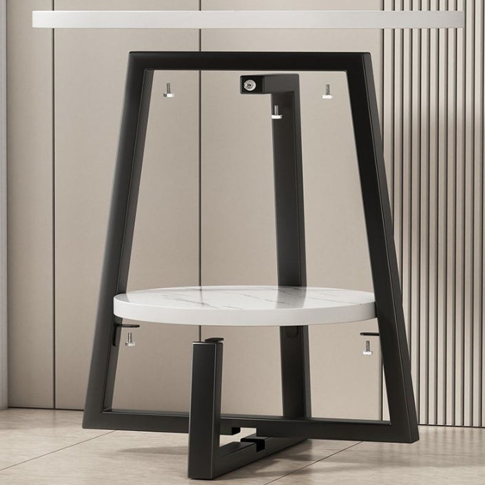 Modern Round Iron 2-Tier Side Table