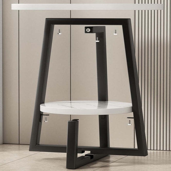 Modern Round Iron 2-Tier Side Table