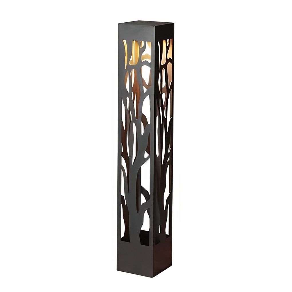 Solar-Powered Modern Outdoor Lawn Lamp with Creative Hollow-Out Branch Pattern-Lighom