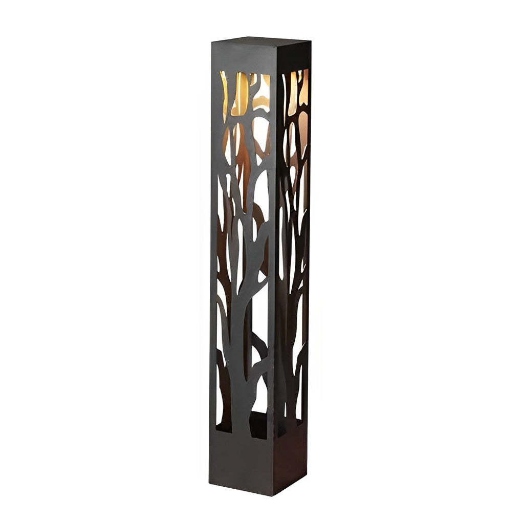Solar-Powered Modern Outdoor Lawn Lamp with Creative Hollow-Out Branch Pattern-Lighom