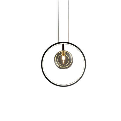 Bubi Black Glass Bubble LED Pendant Light