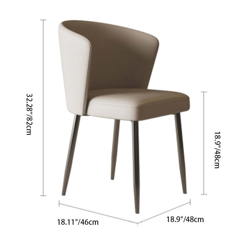 Upholstered Leather Steel Dining Chair