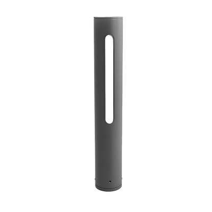 Matte Black Cylinder Outdoor Pathway Light with Strip LED Lighting - 15.8''/29.5'' H-Lighom
