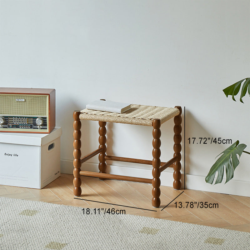 Vintage Wood Kraft Rope Coffee Table — Walnut