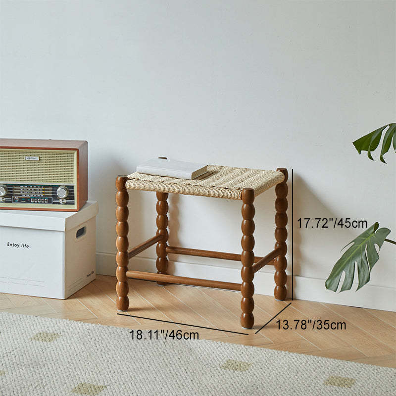 Vintage Wood Kraft Rope Coffee Table — Walnut