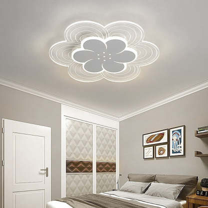 Flower Shapes Dimmable LED White Modern Ceiling Lights Flush Mount Lighting-Lighom