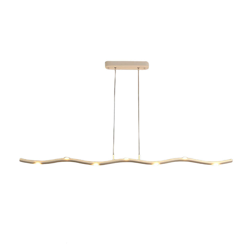 Long Strip Wave Branch Dimmable LED White Modern Chandelier
