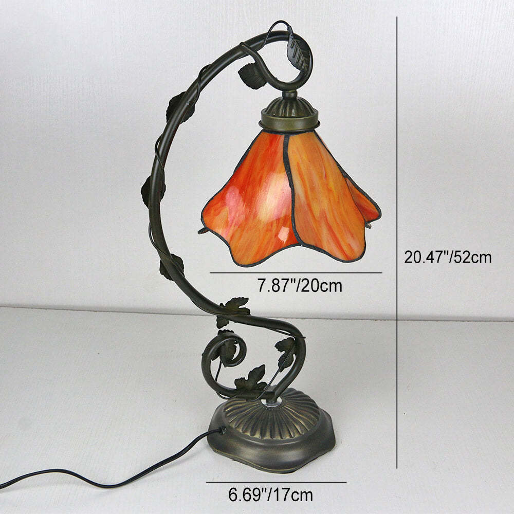 Tiffany Flower Petal Resin Stained Glass Table Lamp