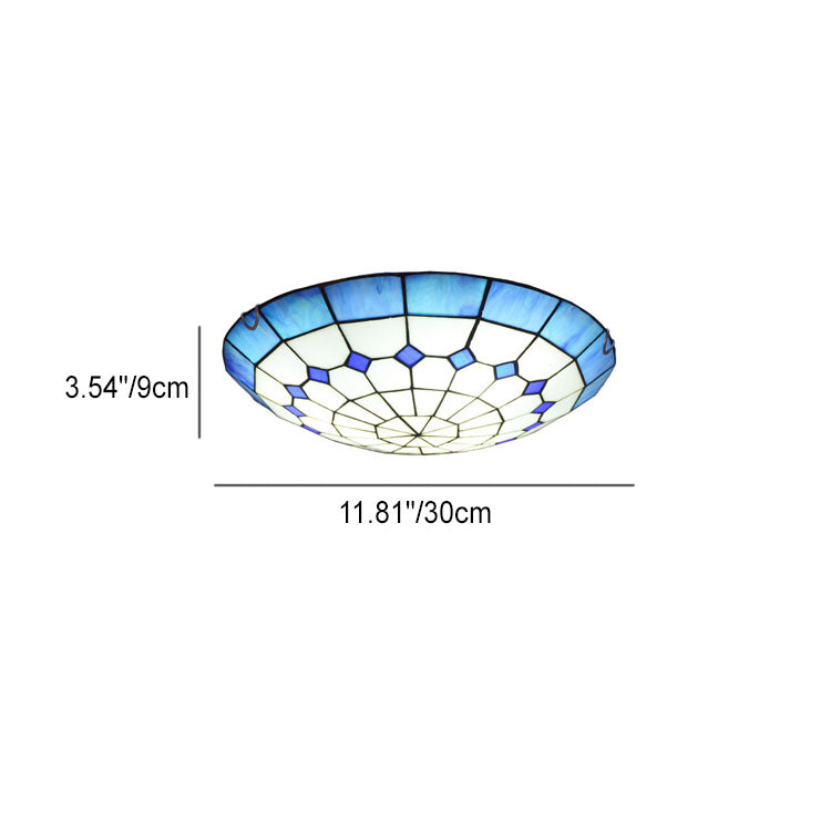 Traditional Tiffany Mediterranean Stained Dome — B / 220V-240V For UK/AU