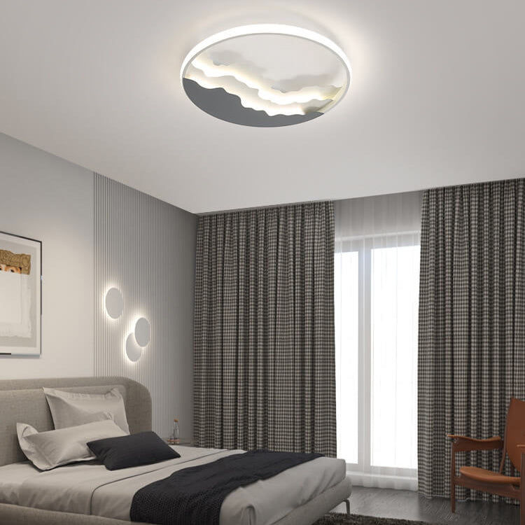 Nordic Sea Wave Round LED Flush Mount Light