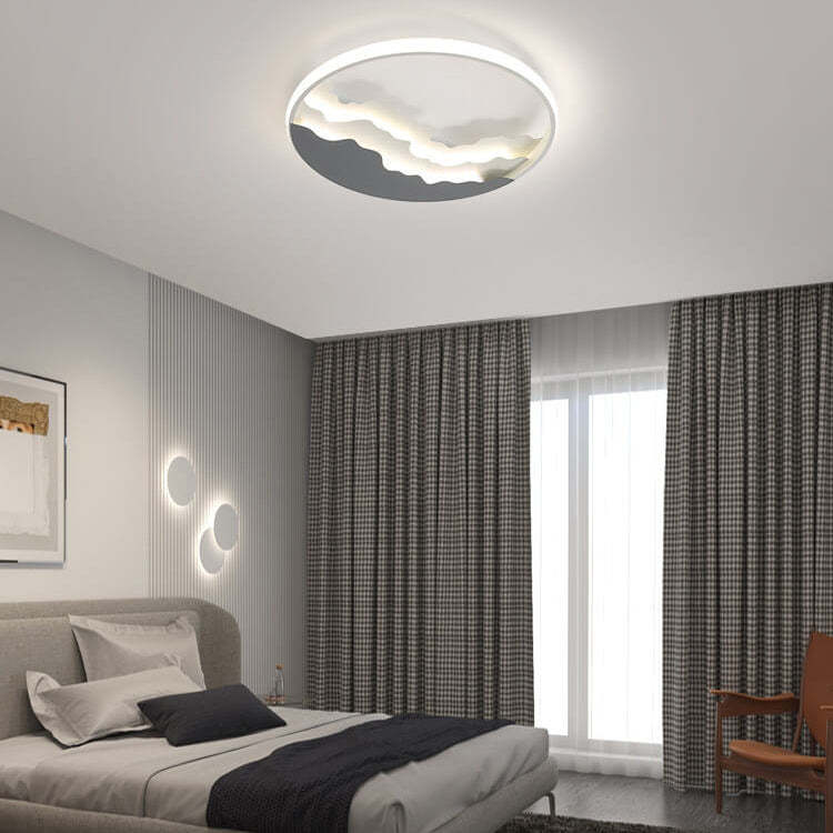 Nordic Sea Wave Round LED Flush Mount Light