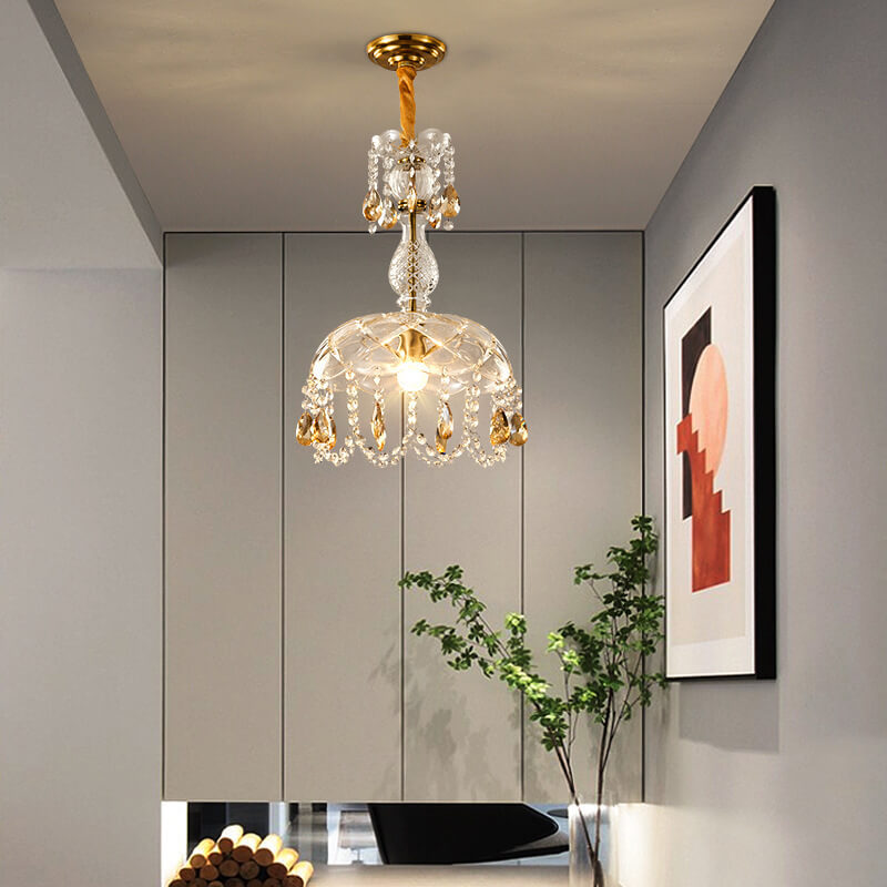 Modern Luxury Crystal Dome Pendant Light