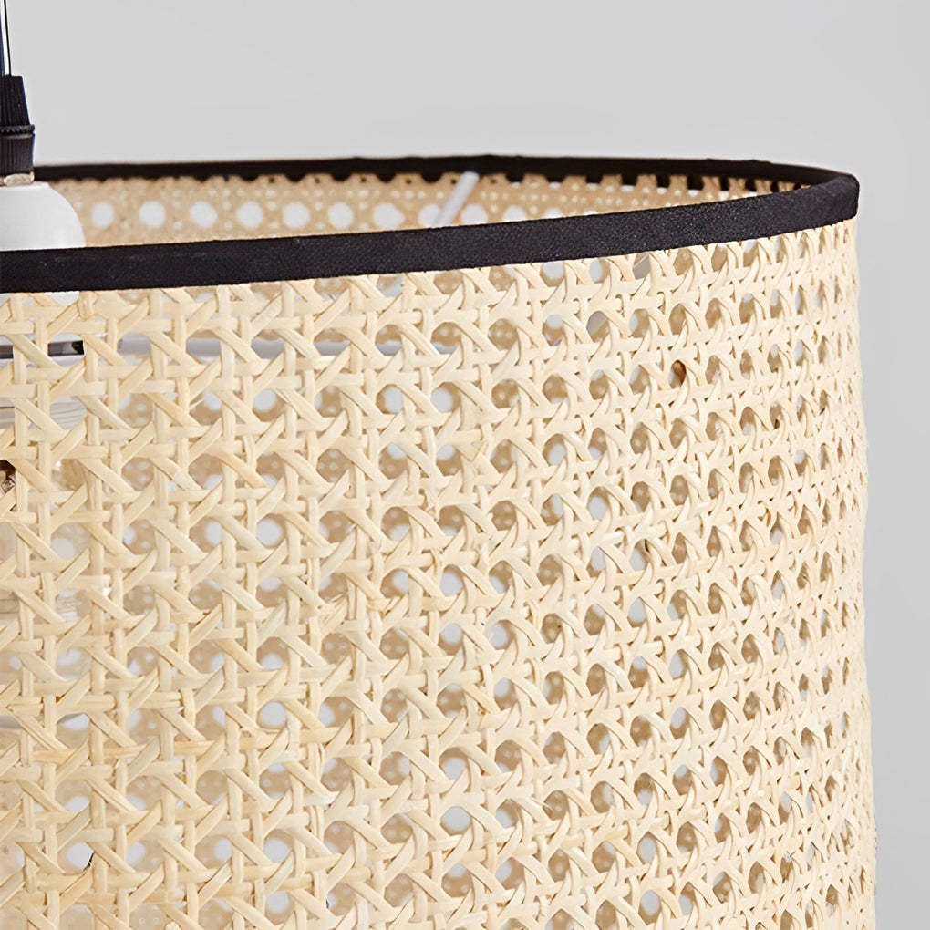 Farmhouse Round Bamboo Kitchen Dining Pendant Light