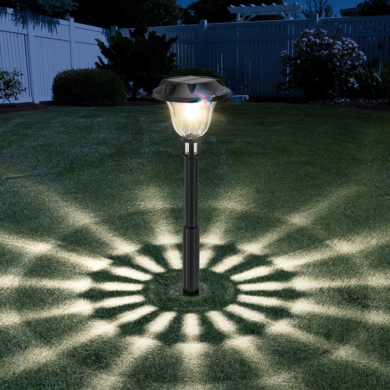 Four-Pack LED Black Modern Smart Solar Lawn Lamp