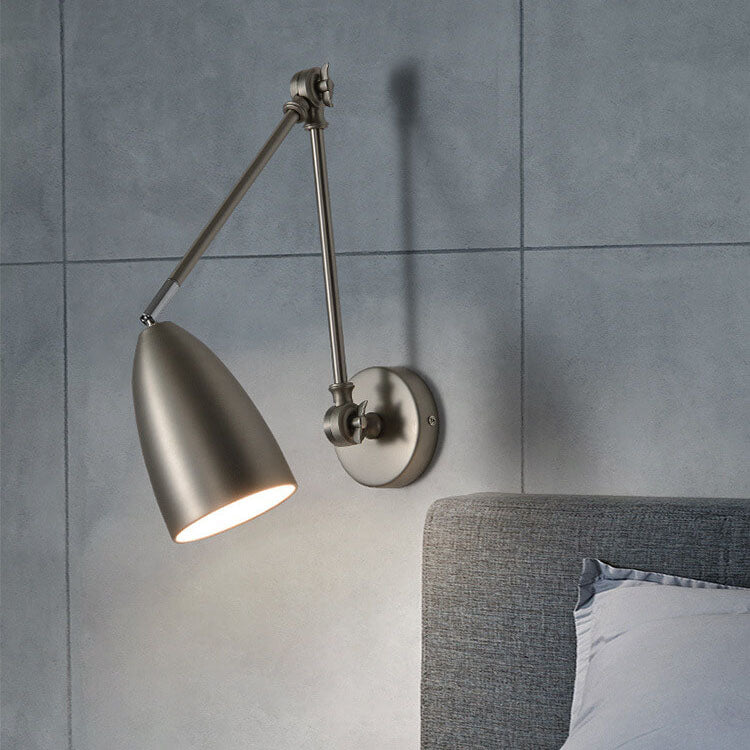 Retro Industrial Swing Arm Retractable Iron Wall Sconce