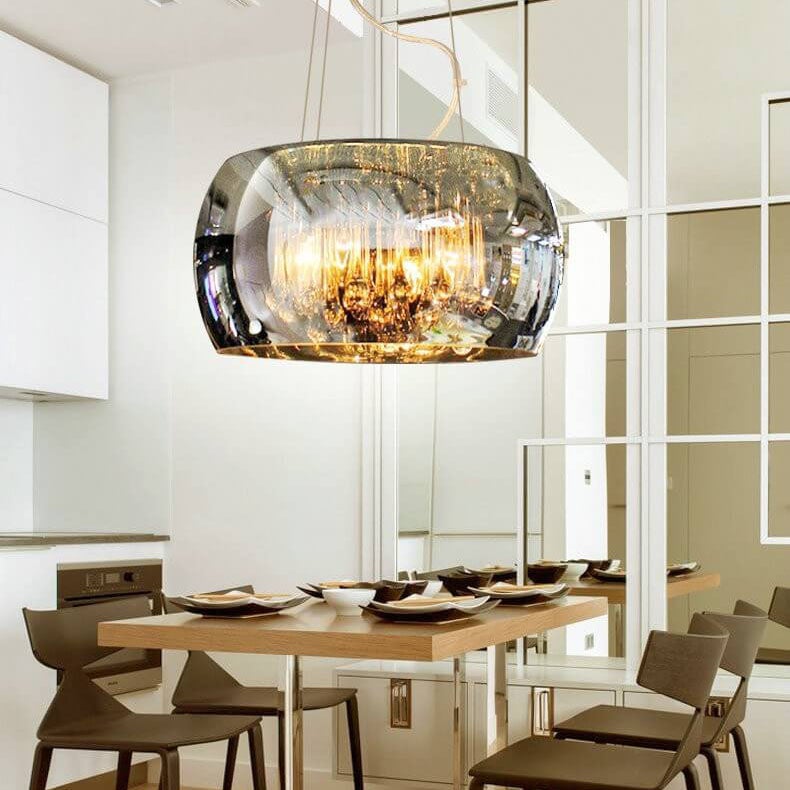Modern Glass Crystal 6-Light Chandelier