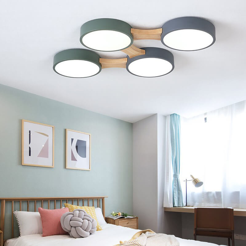 Modern Macaron Circle 3/4/5/8-Light LED Flush Mount