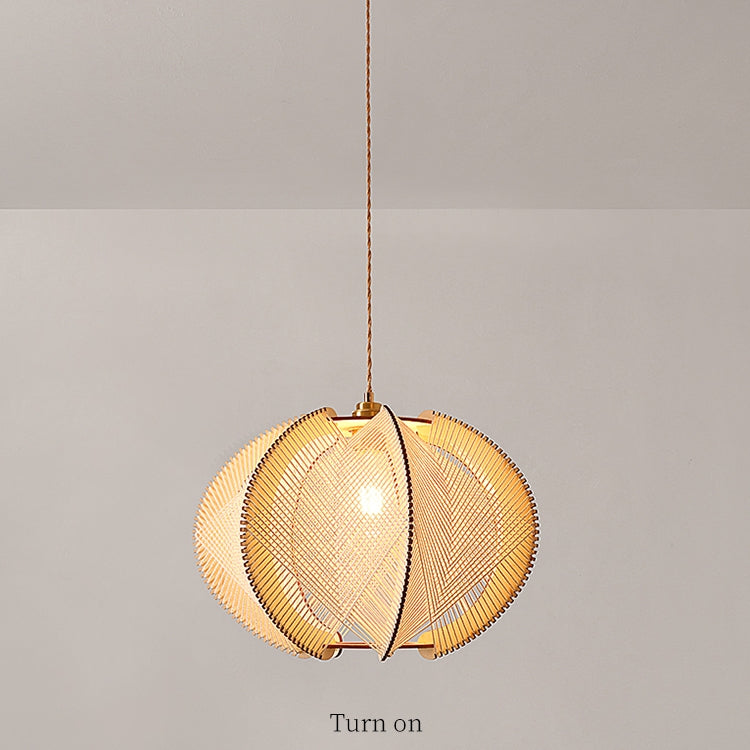 Retro Wooden Pendant Light Irregular Living Room Lamp