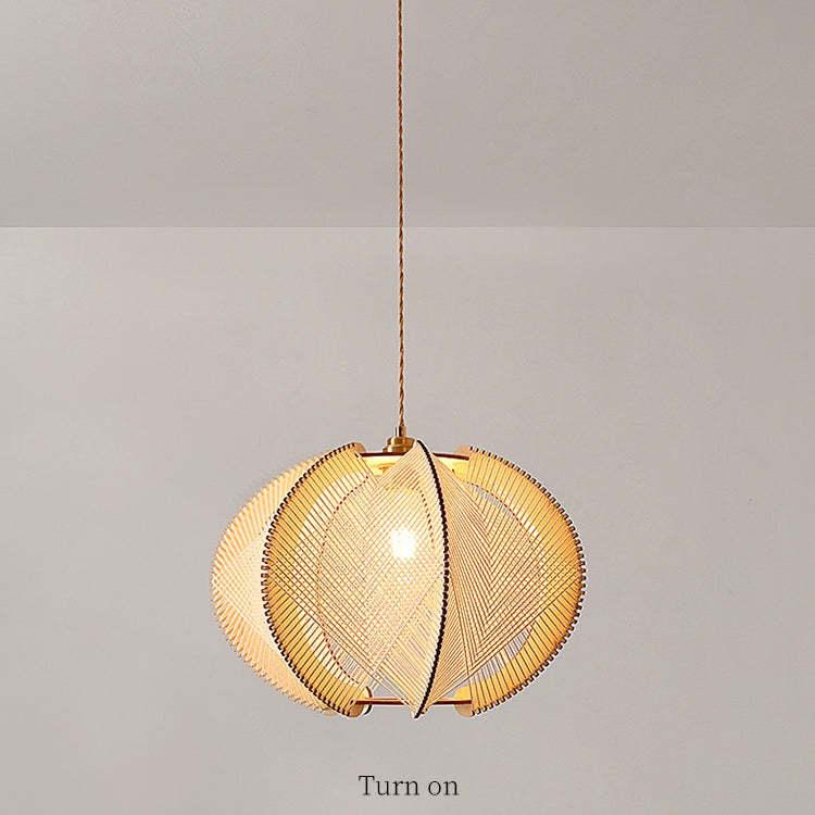 Retro Wooden Pendant Light Irregular Living Room Lamp