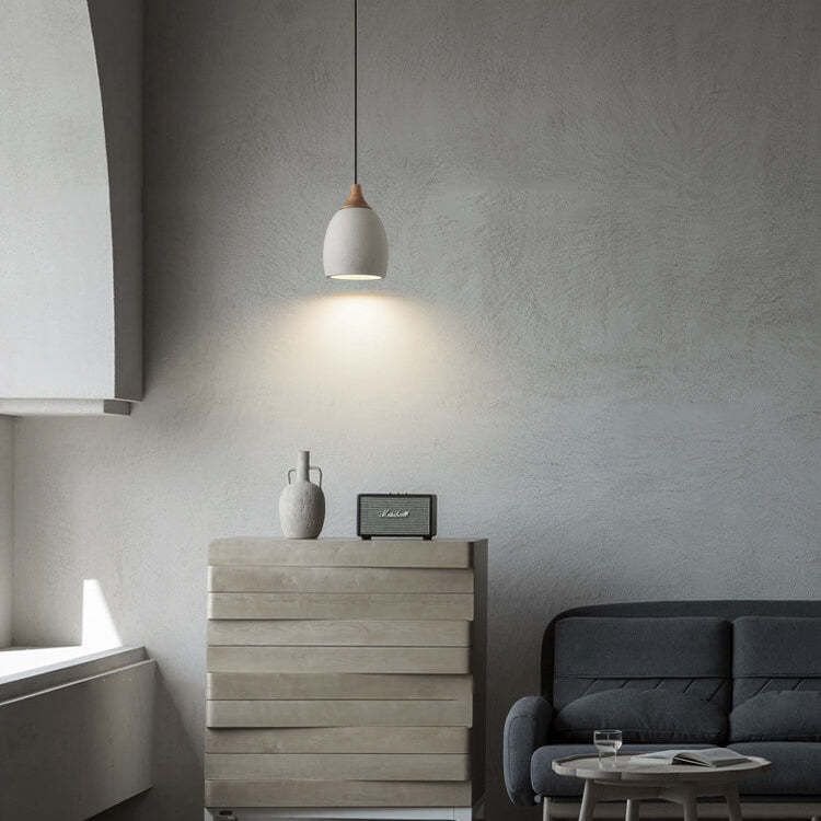 Minimalist Cement Dome Pendant Light