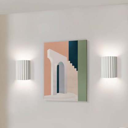 Macaron Resin Striped Half Cylinder Sconce
