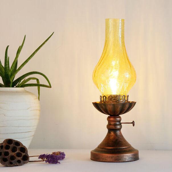 Vintage Antique Kerosene Oil Table Lamp — 110V-120V For US/CA / Tea