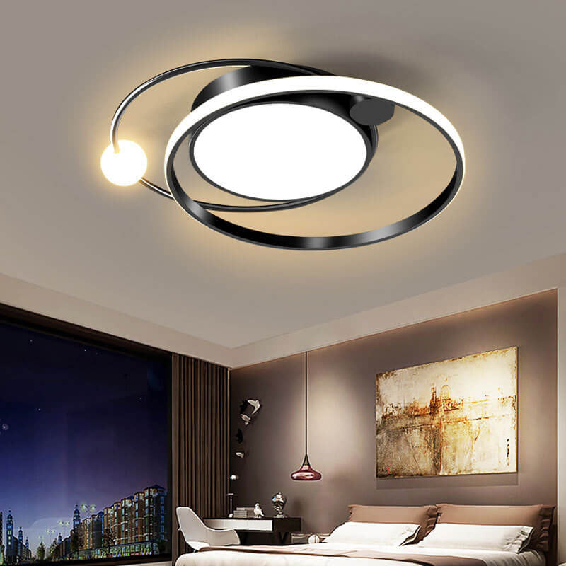 Nordic Round Circle LED Flush Mount Light — Warm Light (3000K) / Gold