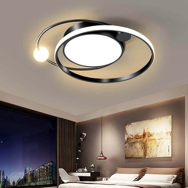 Nordic Round Circle LED Flush Mount Light — Warm Light (3000K) / Gold